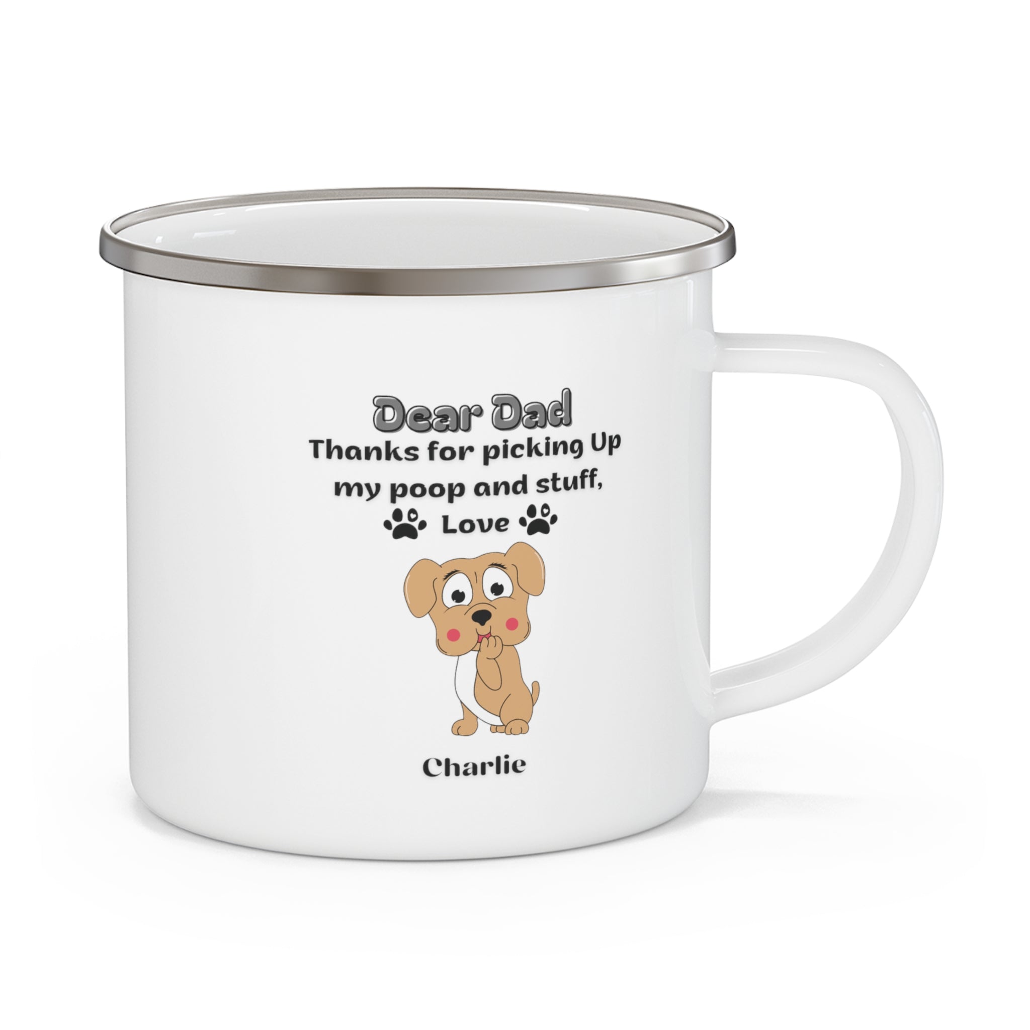 Thanks For Being My Human Servant - Dog Personalized Custom 14oz Stainless Steel Tumbler With Handle - Gift For Pet Owners, Pet Lovers