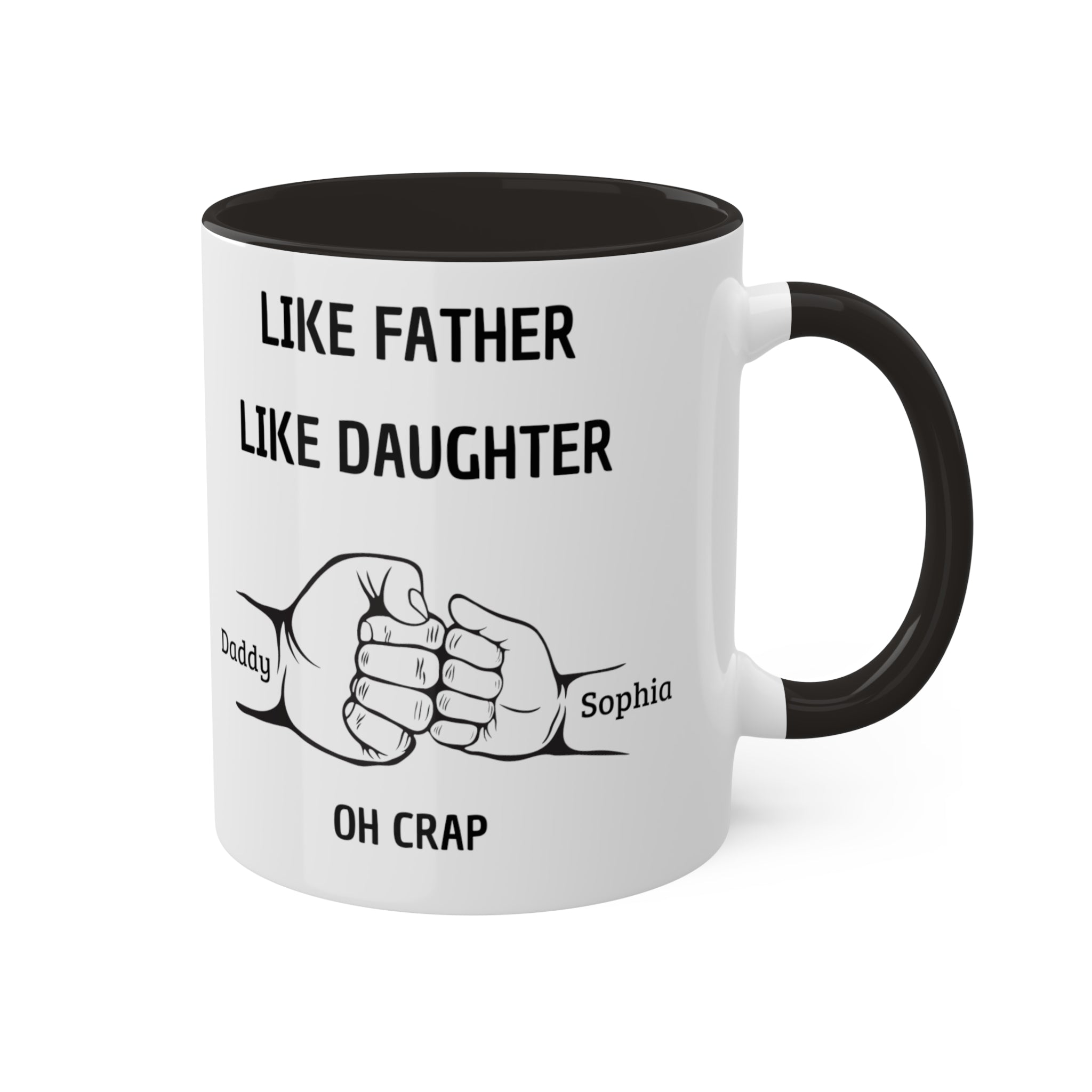 Like Father Like Daughter - Family Personalized Custom Accent Mug - Father's Day, Mother's Day, Birthday Gift For Dad, Mom