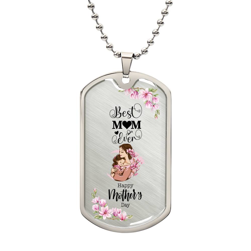 Best Mom Ever-Personalized Military Necklace - the custom craft corner