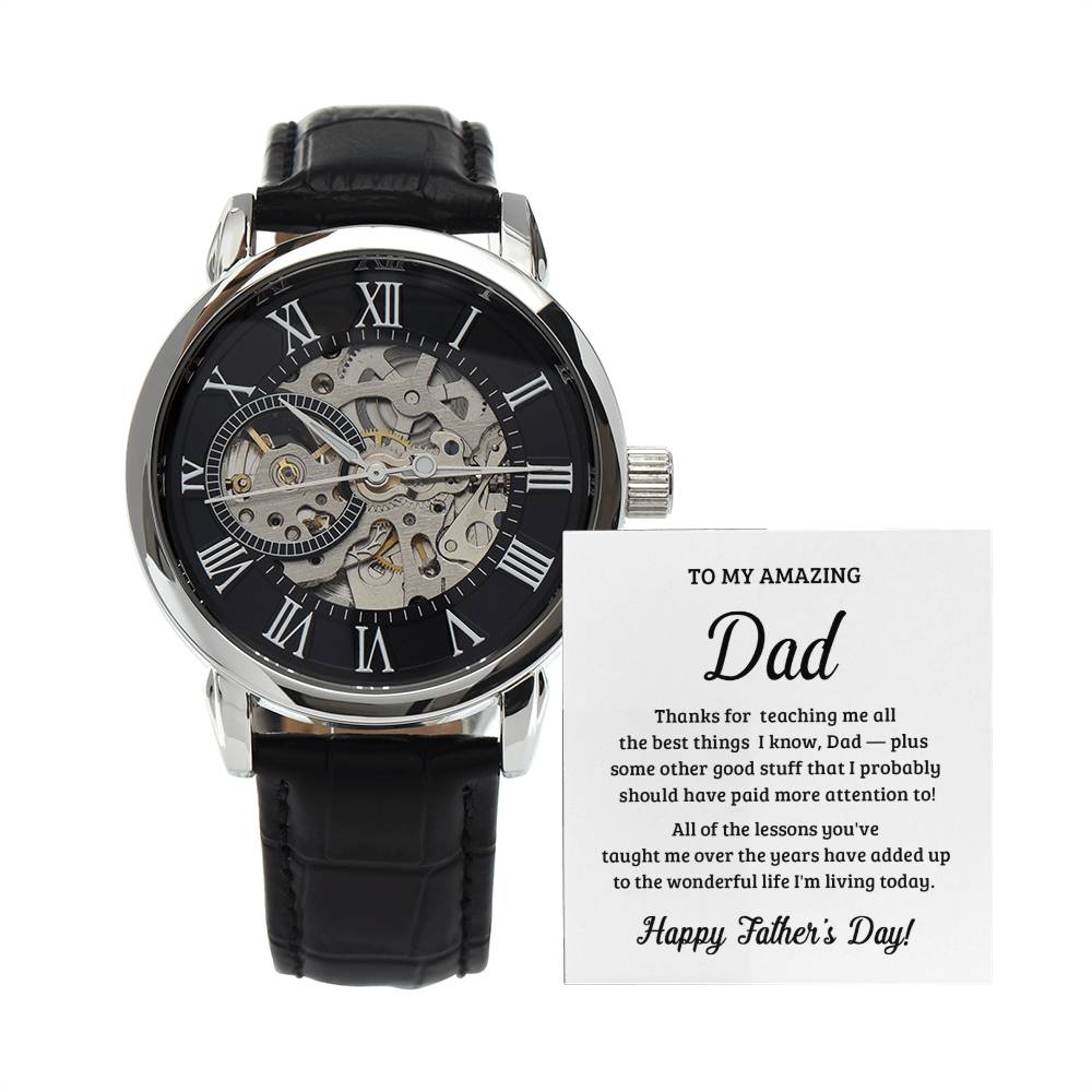 Father's Day Special Gift - Happy Father's Day - Men's Openwork Watch