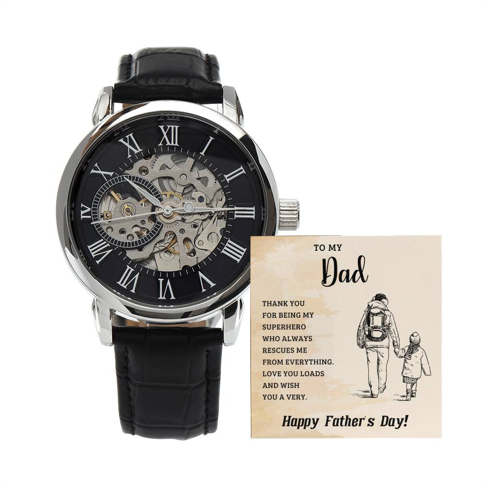 Father's Day Special Gift - Happy Father's Day - Men's Openwork Watch