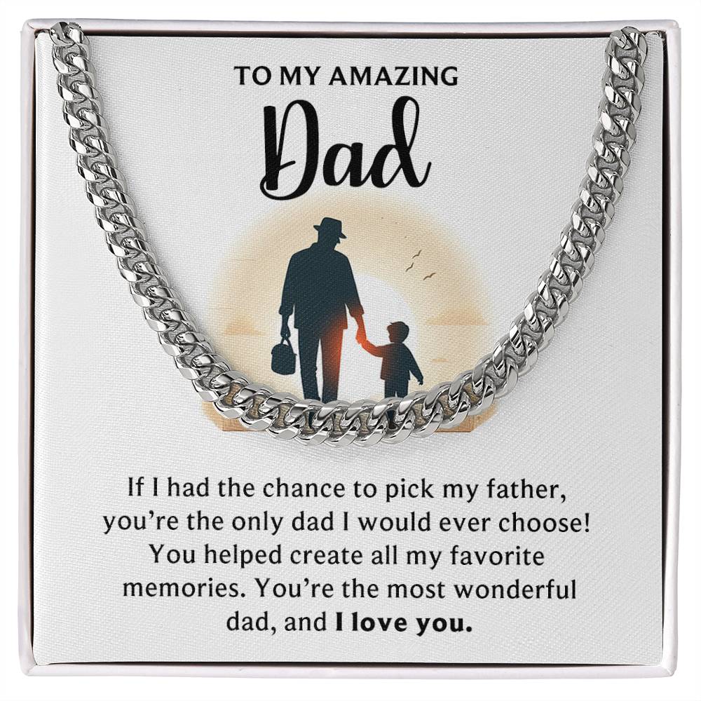 Father's Day Special Gift - Happy Father's Day - Cuban Link Chain