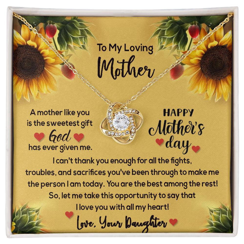 To My loving Mother- Love Knot Necklace - the custom craft corner