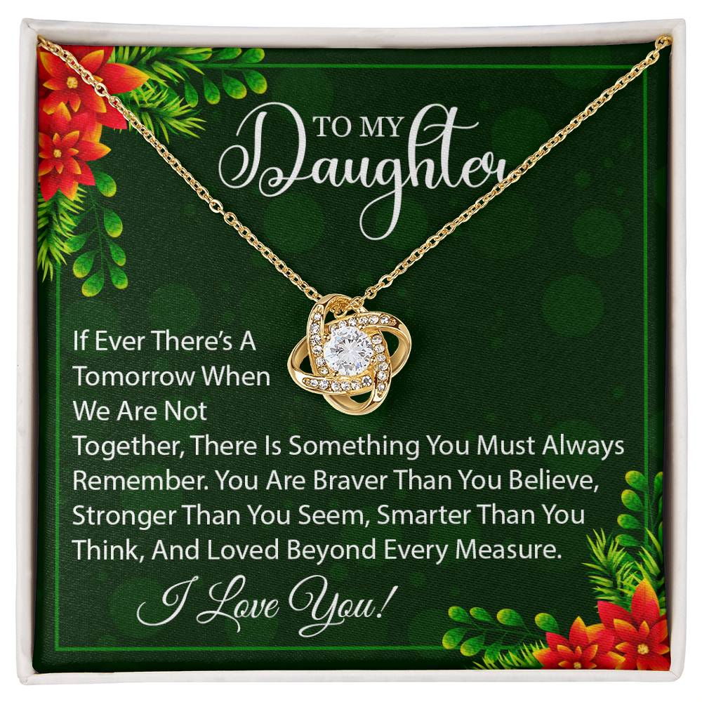 To My Daughter Love Knot Necklace