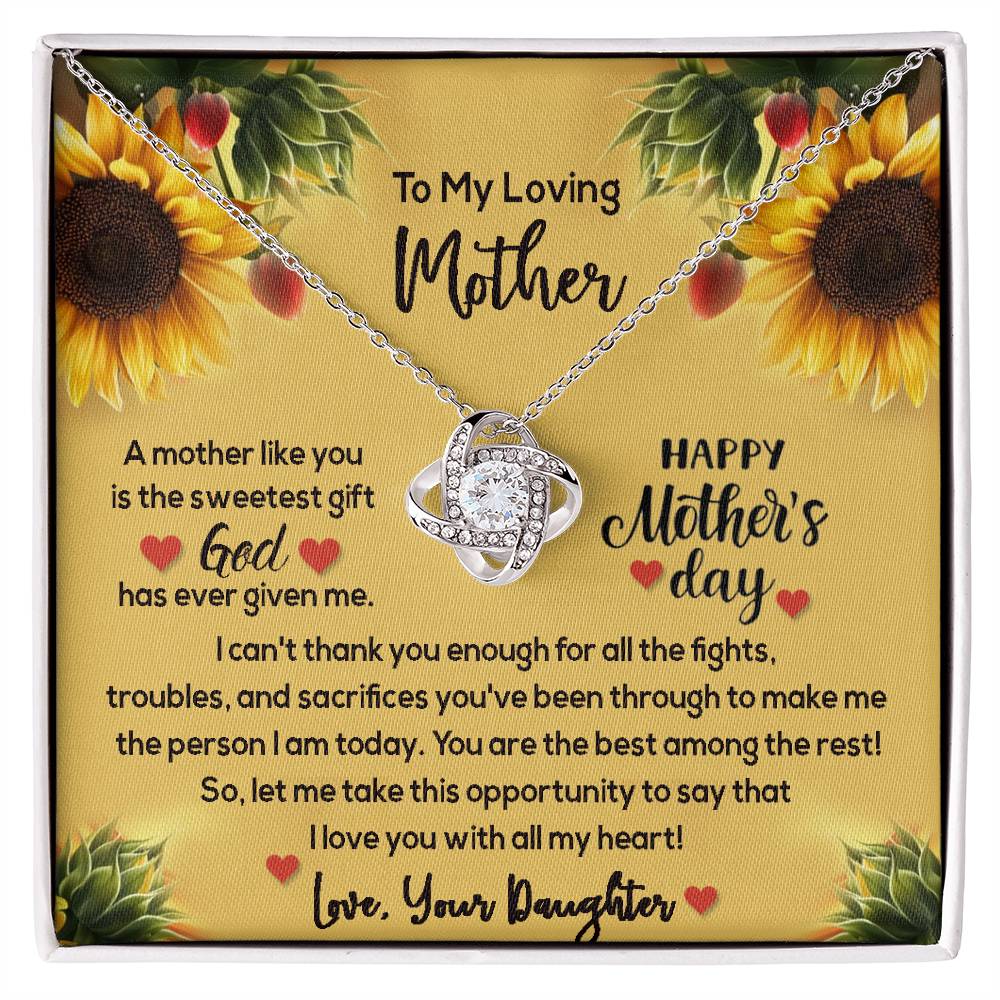 To My loving Mother- Love Knot Necklace - the custom craft corner