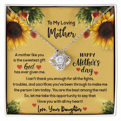 To My loving Mother- Love Knot Necklace - the custom craft corner