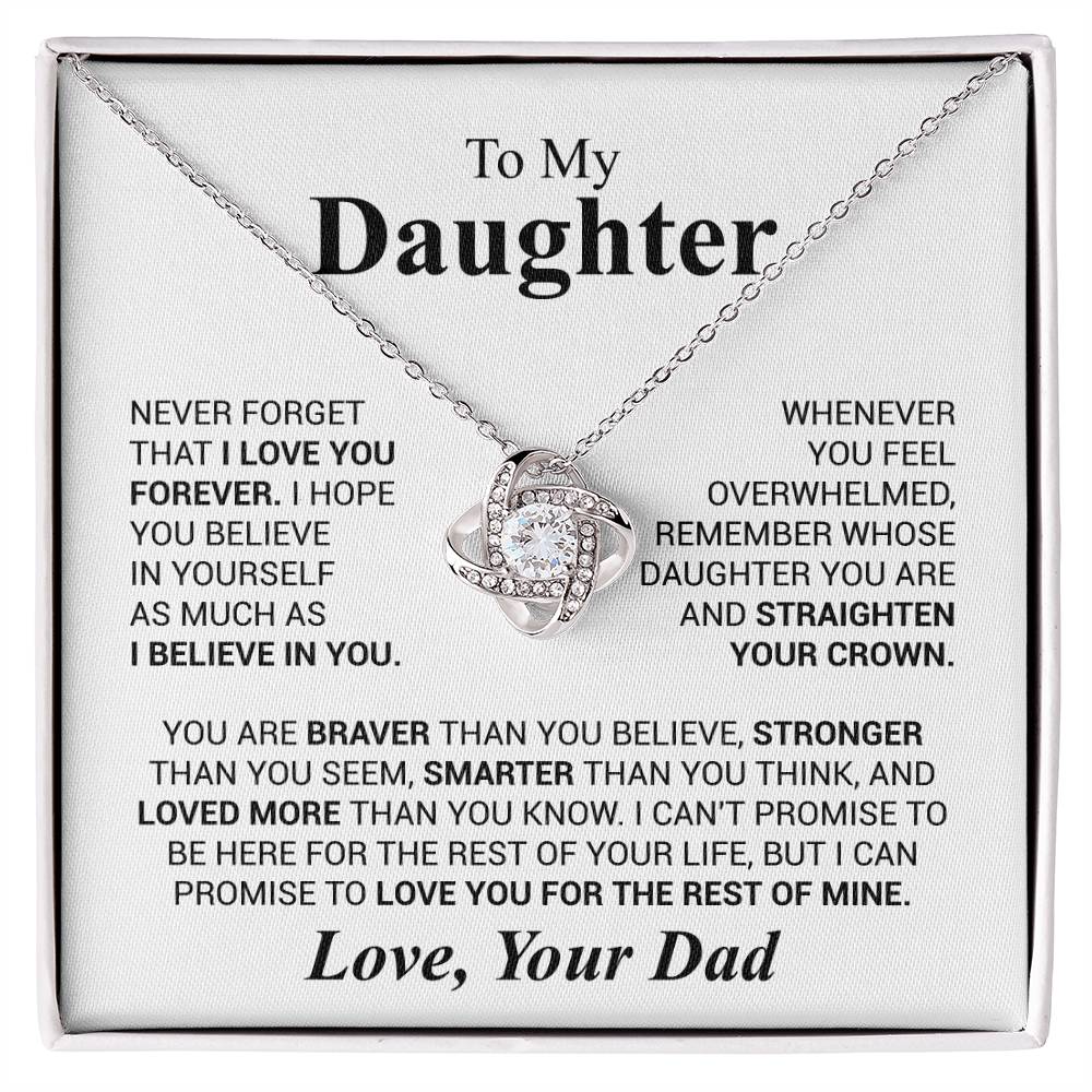 To My Daughter Love Knot Necklace