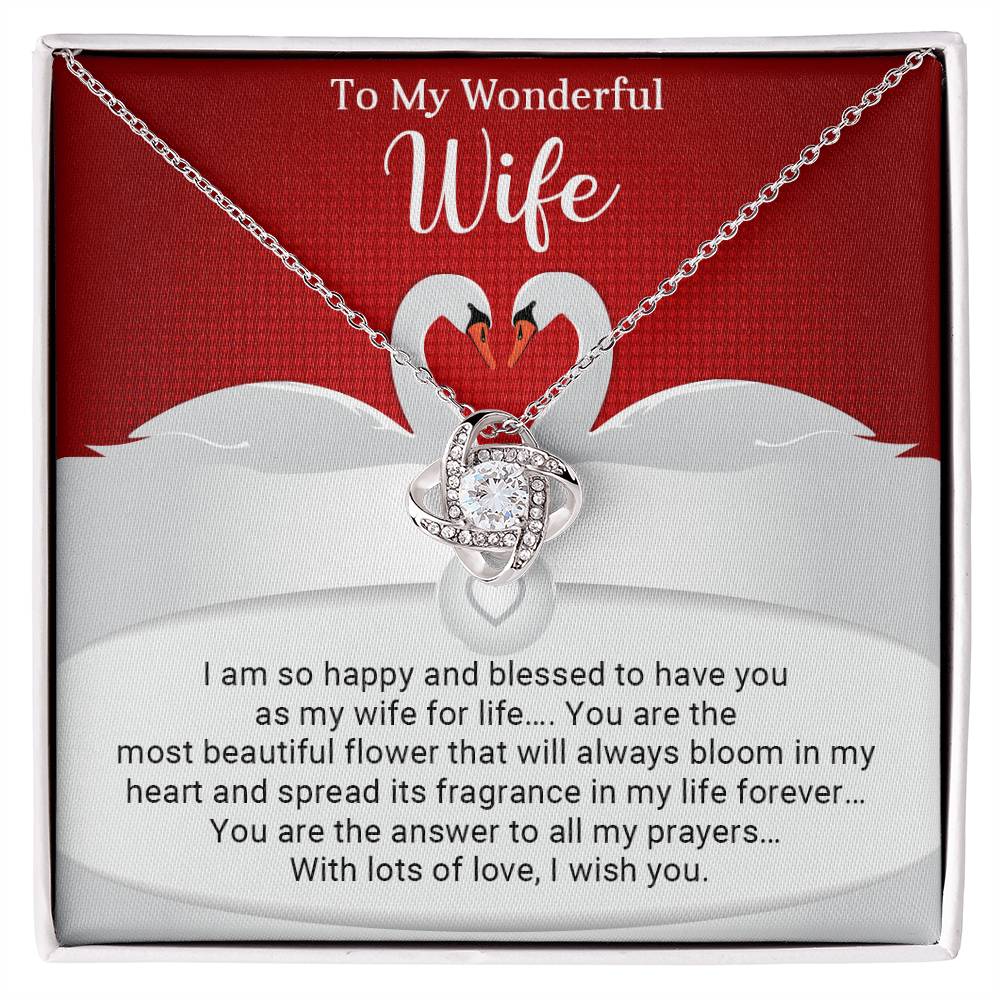 To My Wonderful Wife - Love Knot Necklace