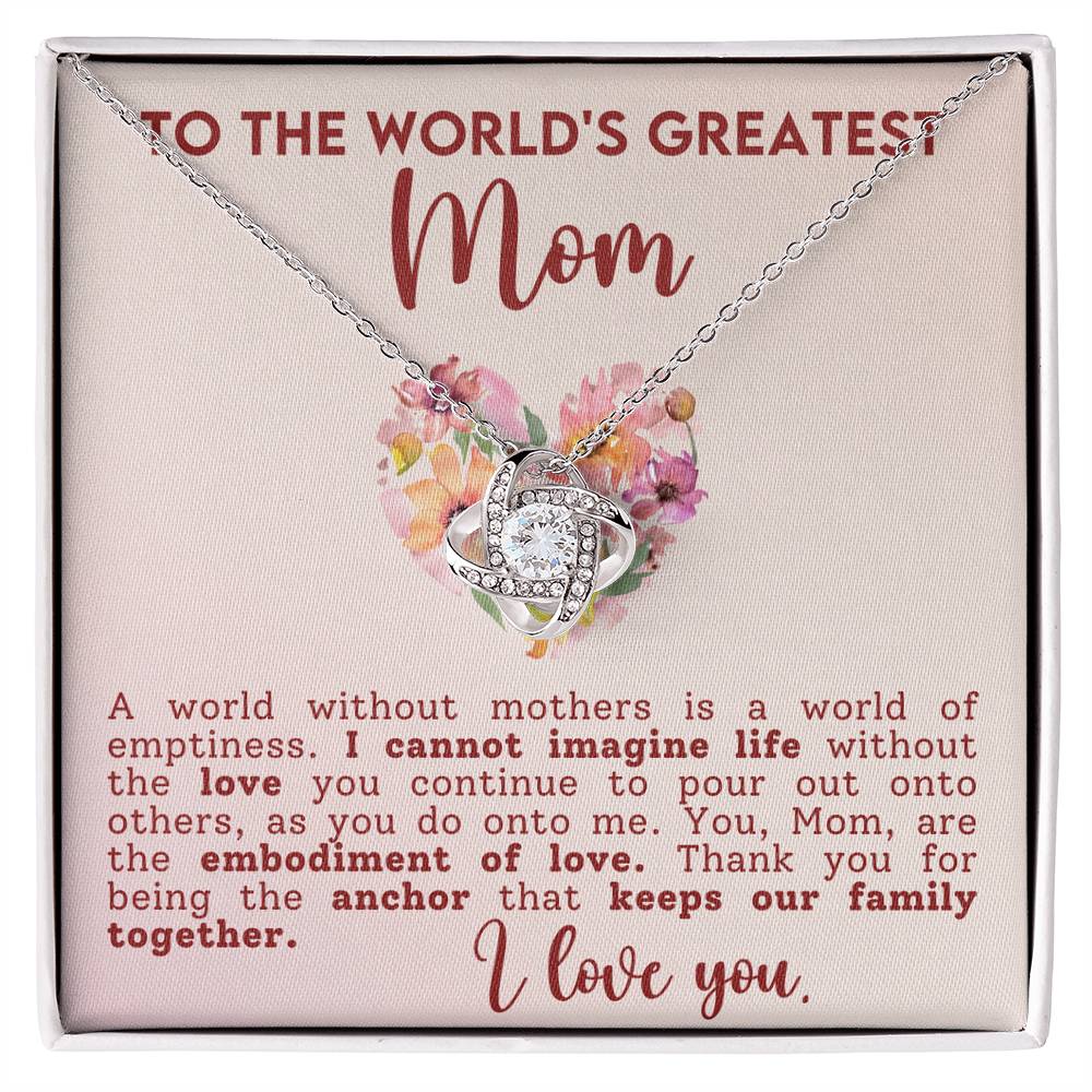 The World's Greatest Mom - Love Knot Necklace