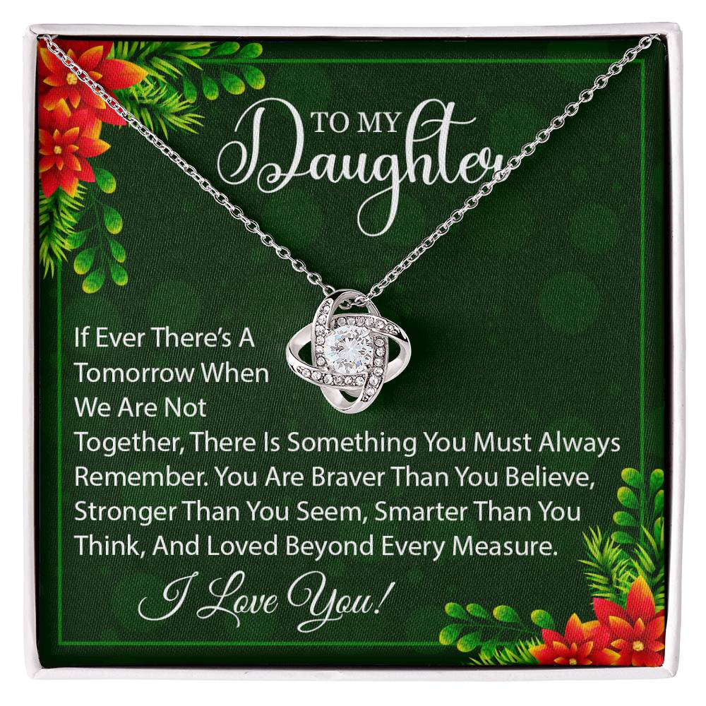 To My Daughter Love Knot Necklace