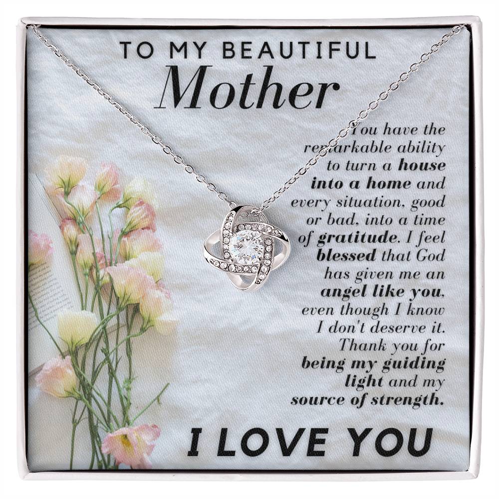 To My Beautiful Mother-Love Knot Necklace