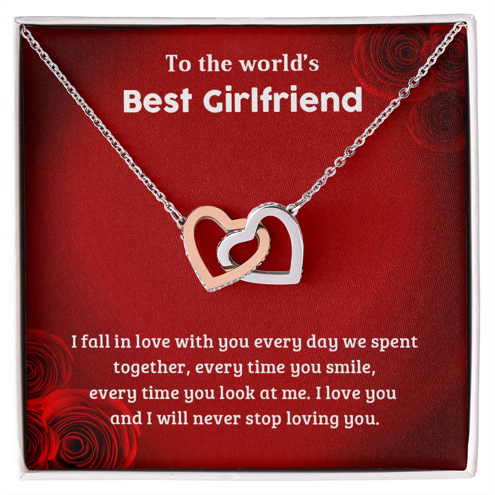 To My Best Girlfriend - Interlocking Hearts Necklace