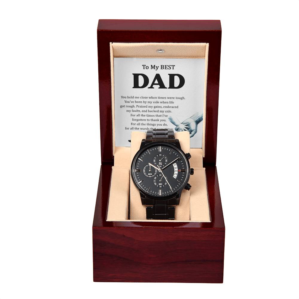 Father's Day Special Gift - Happy Father's Day - Black Chronograph Watch