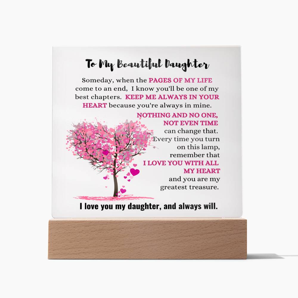 To My Beautiful Daughter - Sentimental Acrylic Plaque - the custom craft corner