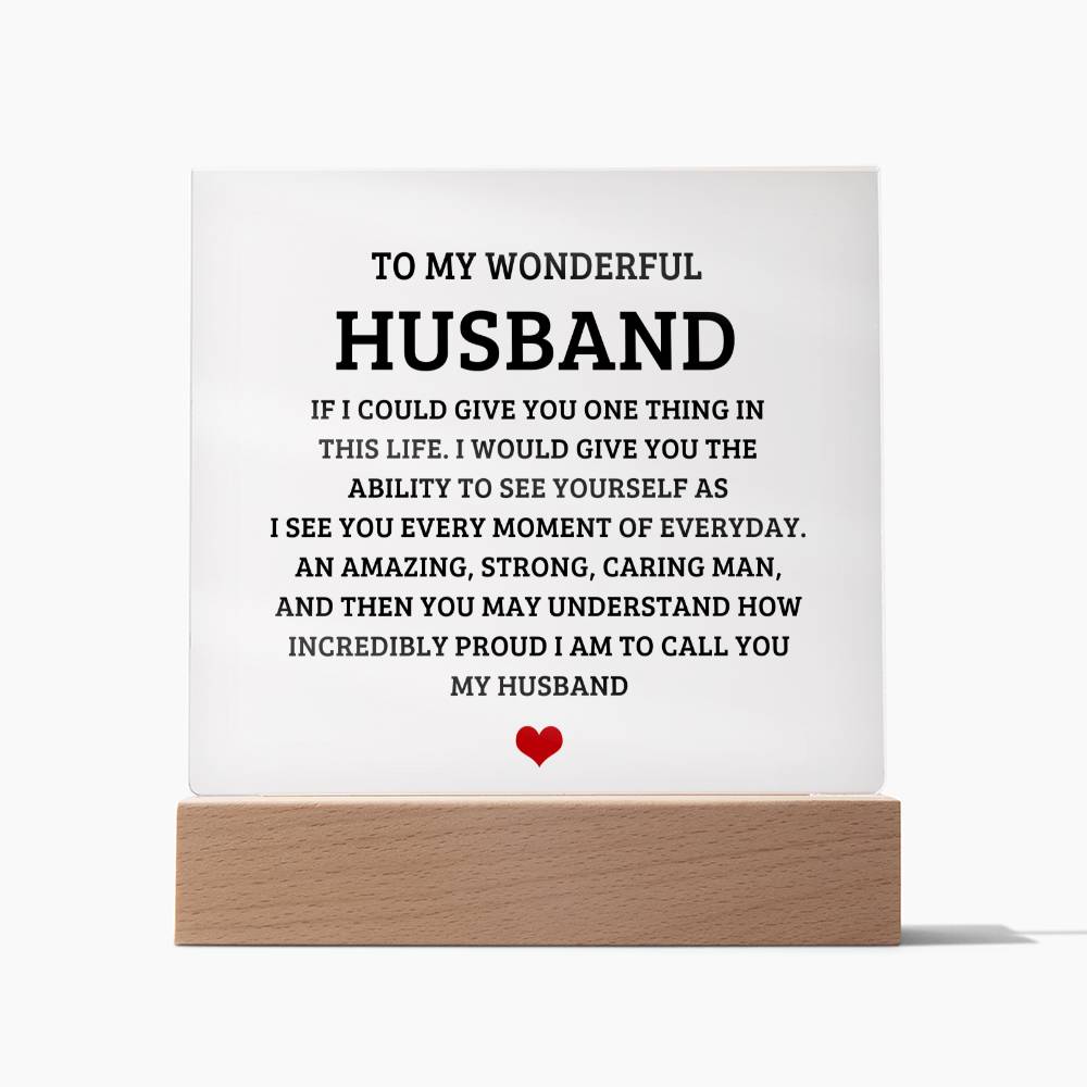 To My Wonderful Husband - Acrylic Square Plaque