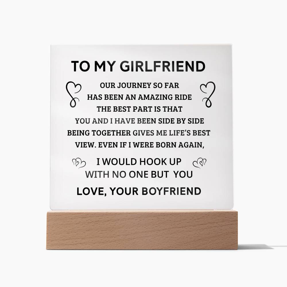 To My Girlfriend - Acrylic Square Plaque