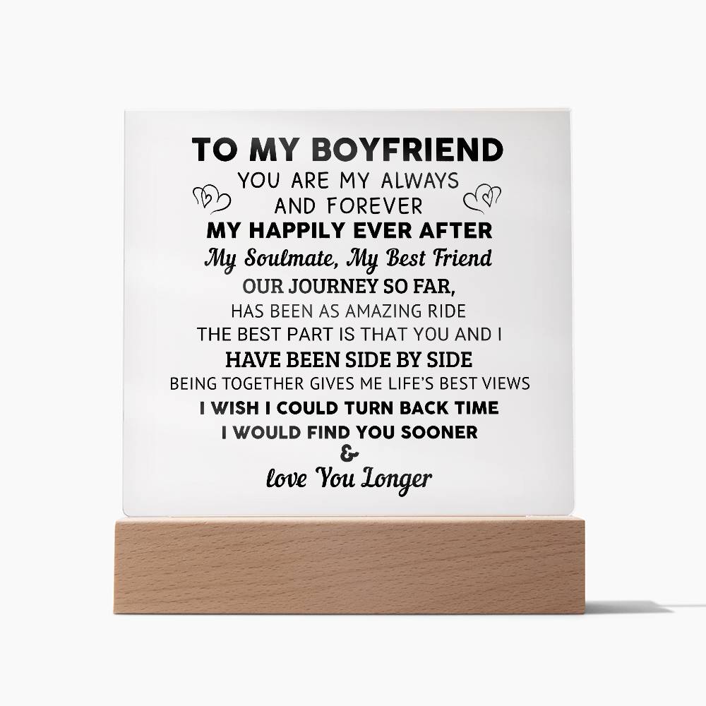 To My Boyfriend - Acrylic Square Plaque