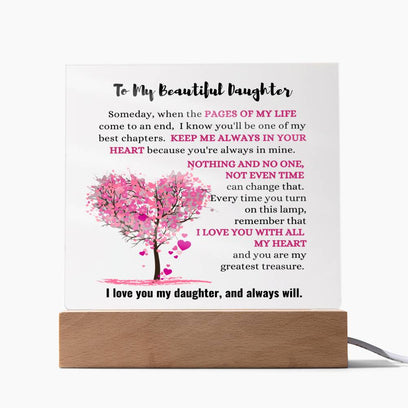 To My Beautiful Daughter - Sentimental Acrylic Plaque - the custom craft corner