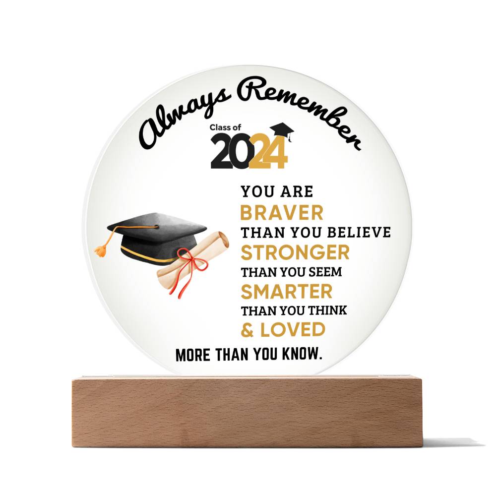 Perfect Graduation Gift - Congratulations - Acrylic Circle Plaque