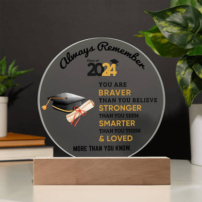 Perfect Graduation Gift - Congratulations - Acrylic Circle Plaque