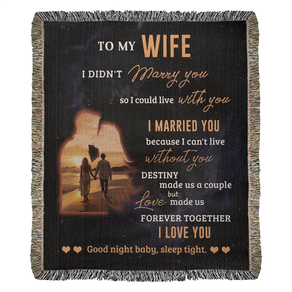 To My Wife - Blanket From Husband - Heirloom Woven Blanket - the custom craft corner