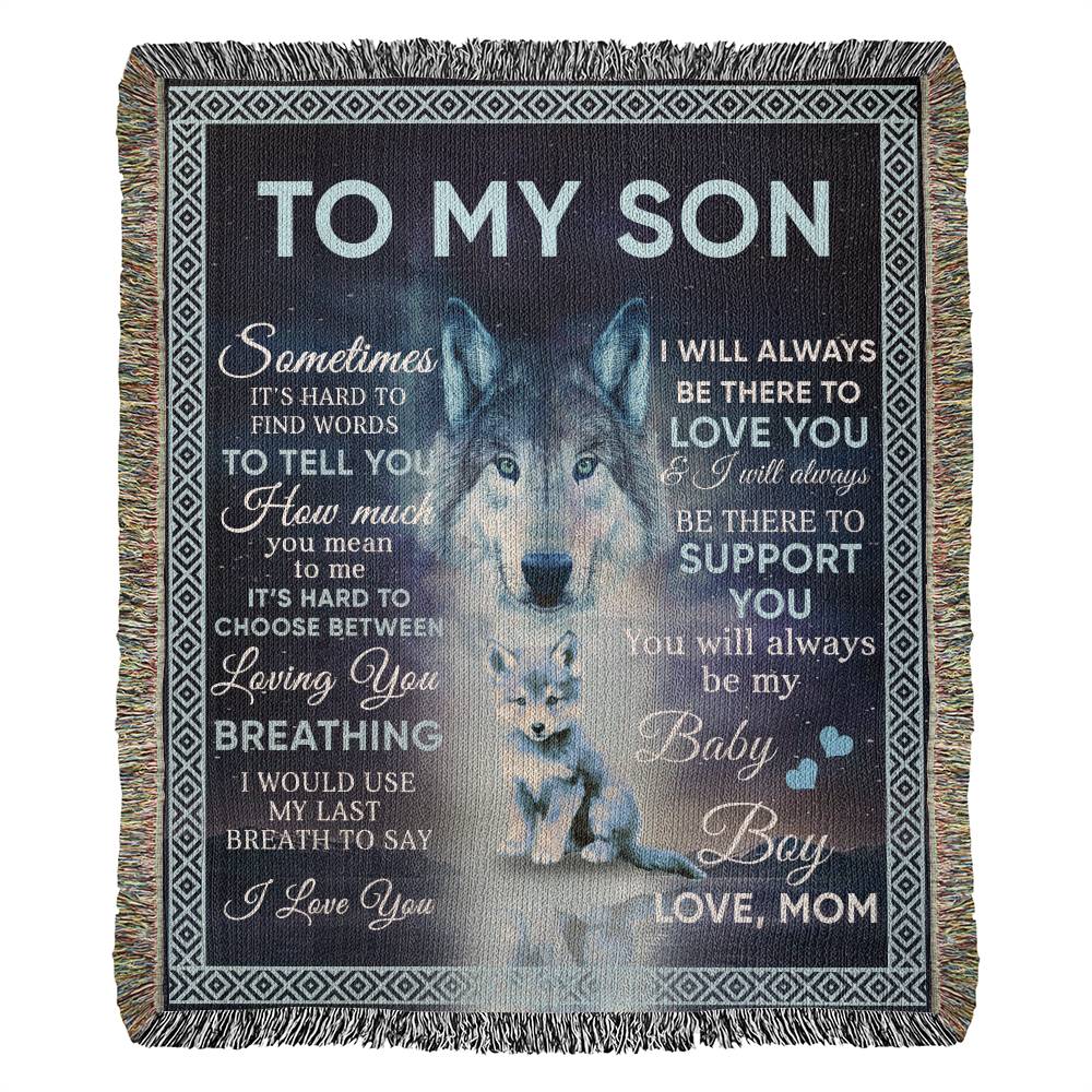 To My Son Blanket - Gift From Mom - Heirloom Woven Blanket - the custom craft corner