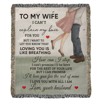 To My Wife Blanket - Gift From Husband - Heirloom Woven Blanket - the custom craft corner