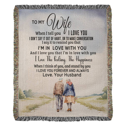 To My Wife - Blanket From Husband - Heirloom Woven Blanket - the custom craft corner