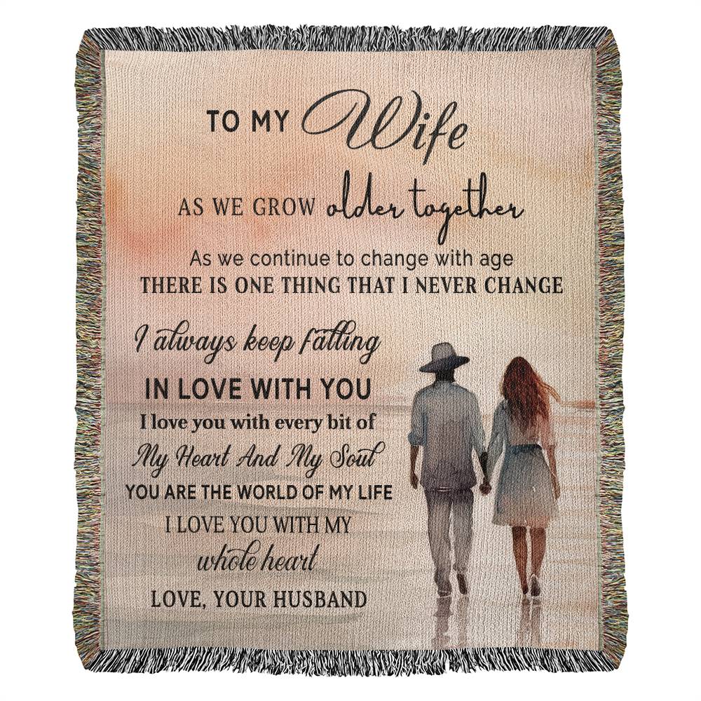 To My Wife - Blanket From Husband - Heirloom Woven Blanket - the custom craft corner