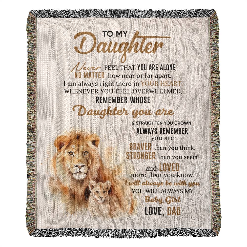 To My Daughter - Blanket From Dad - Heirloom Woven Blanket - the custom craft corner