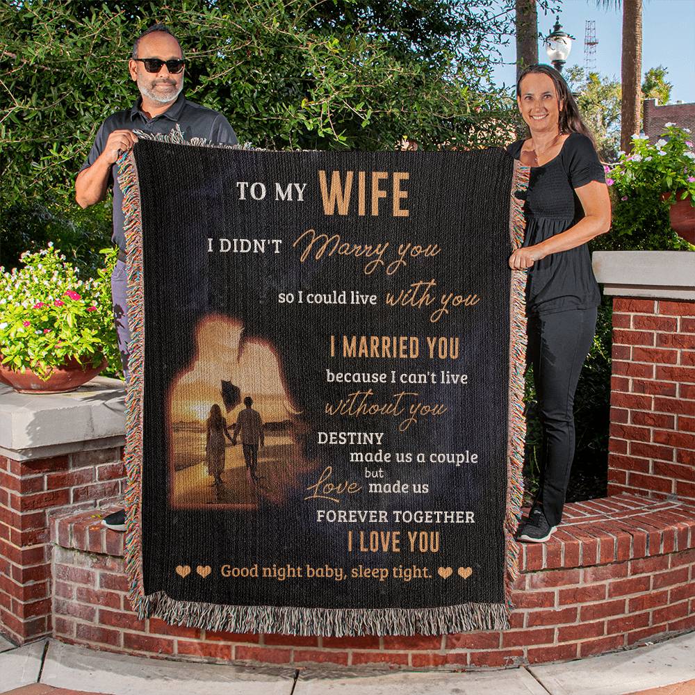 To My Wife - Blanket From Husband - Heirloom Woven Blanket - the custom craft corner