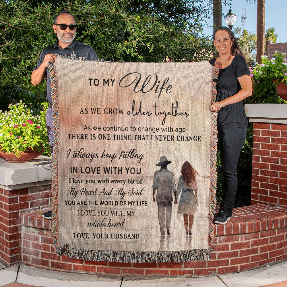 To My Wife - Blanket From Husband - Heirloom Woven Blanket - the custom craft corner