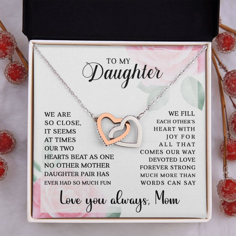 To My Daughter, Gift for daughter, Christmas and Birthday Gift For Daughter, Daughter Gift from Mom,  Necklace  with Message Card - the custom craft corner