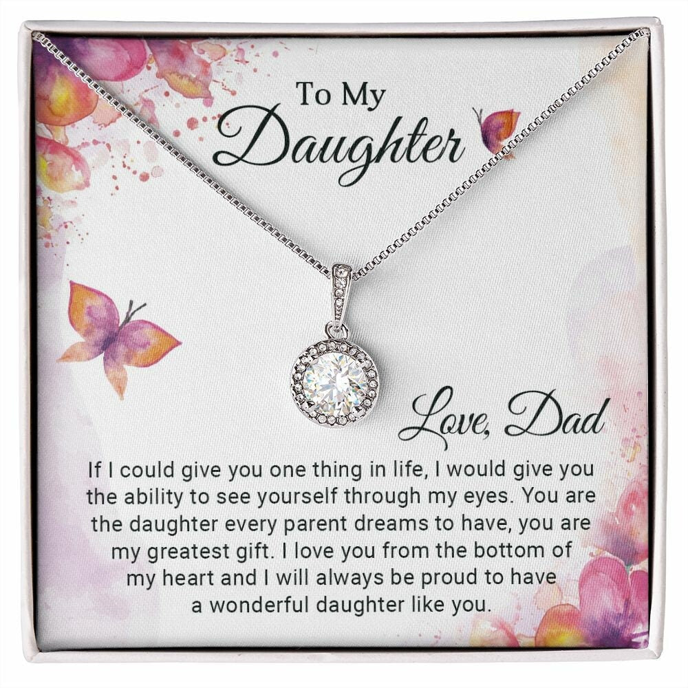 To My Daughter, Christmas and Birthday Gift For Daughter, Daughter Gift from Dad, Gift for daughter, Necklace with Message Card - the custom craft corner