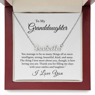 Granddaughter Name Necklace - Personalized Name Necklace - the custom craft corner