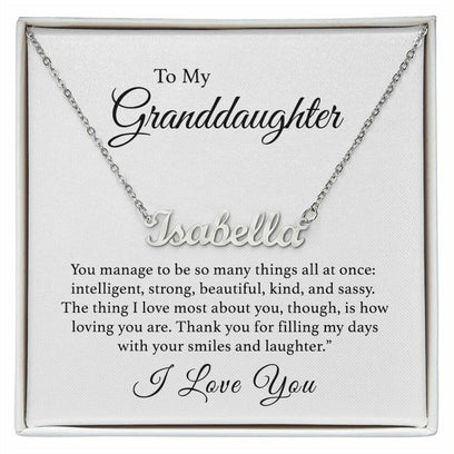 Granddaughter Name Necklace - Personalized Name Necklace - the custom craft corner