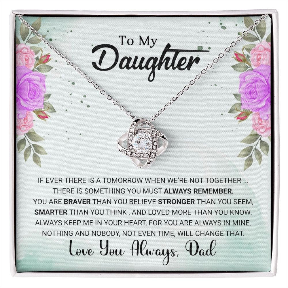 To My Daughter, Christmas and Birthday Gift For Daughter, Daughter Gift from Dad, Gift for daughter, Necklace  with Message Card - the custom craft corner