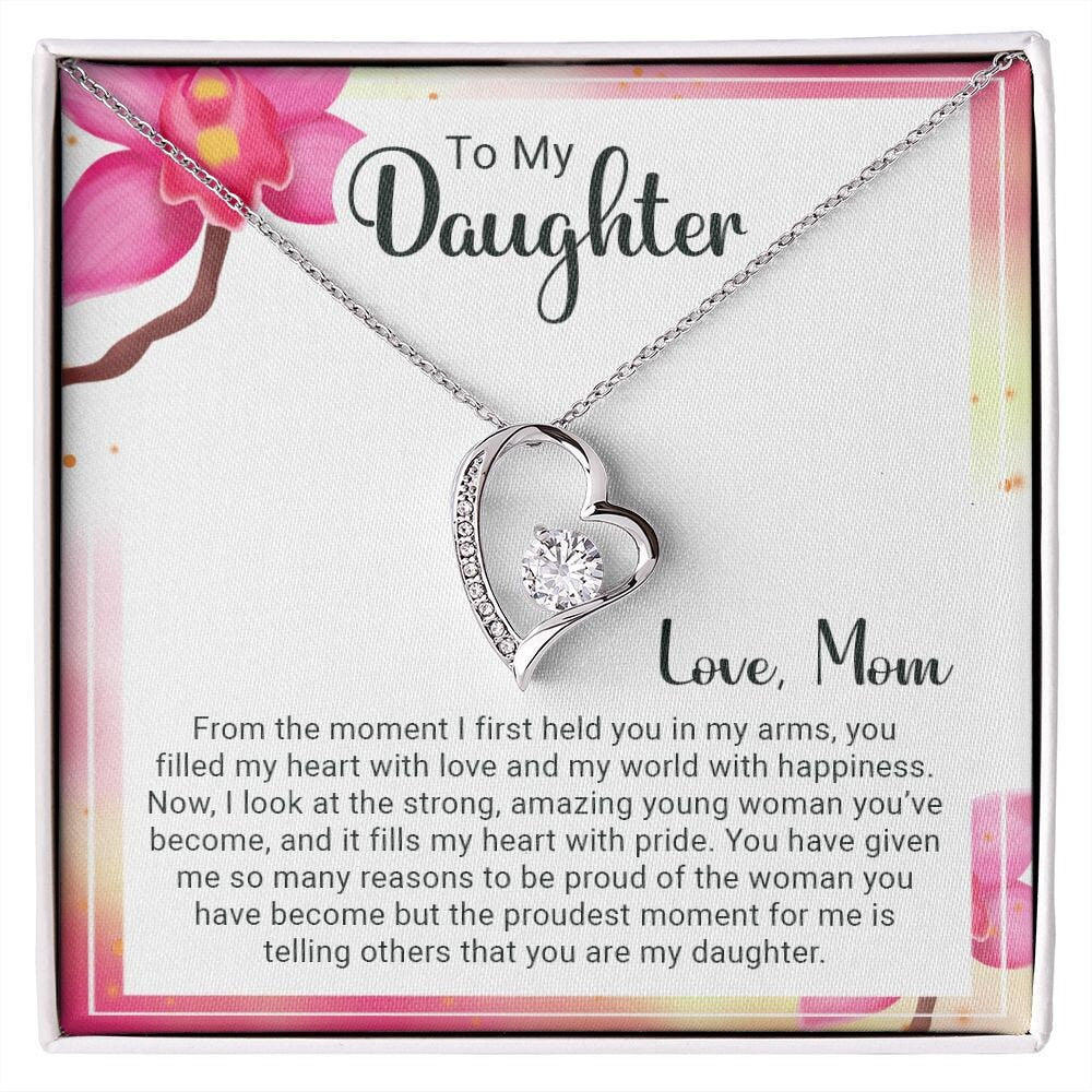 To My Daughter, Gift for daughter, Christmas and Birthday Gift For Daughter, Daughter Gift from Mom, Necklace with Message Card - the custom craft corner