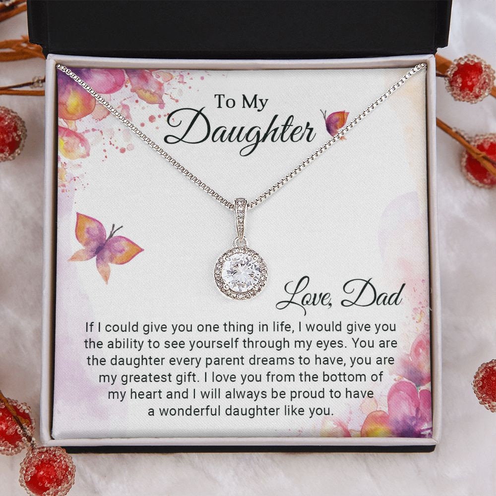 To My Daughter, Christmas and Birthday Gift For Daughter, Daughter Gift from Dad, Gift for daughter, Necklace with Message Card - the custom craft corner