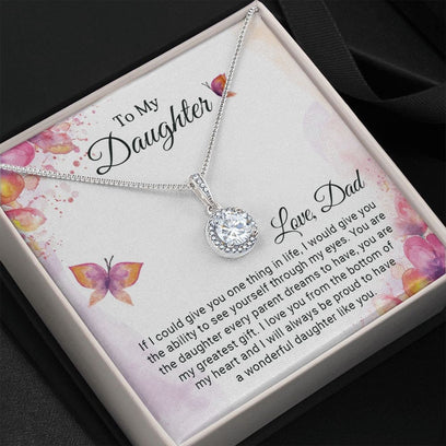 To My Daughter, Christmas and Birthday Gift For Daughter, Daughter Gift from Dad, Gift for daughter, Necklace with Message Card - the custom craft corner