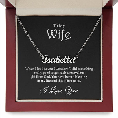 Wife Name Necklace - Personalized Name Necklace - the custom craft corner