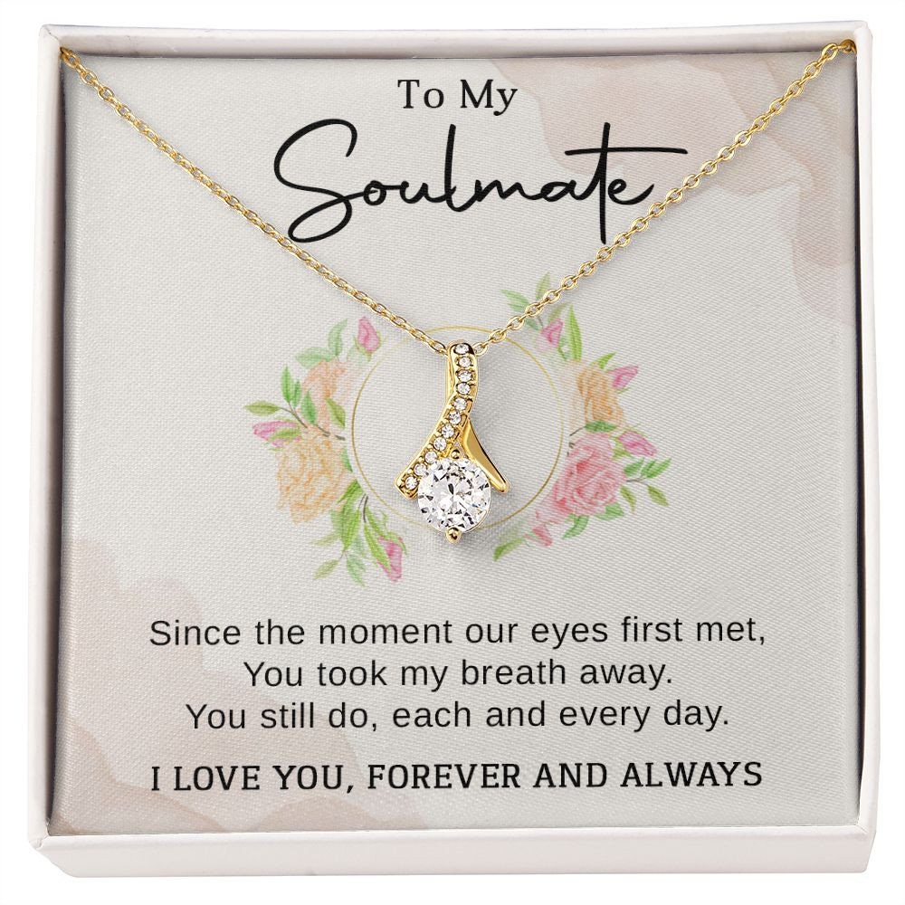 To My Soulmate, Anniversary Gift, Wife Birthday Gift, Romantic Wife Jewelry, Necklace for Wife, Mothers Day Gift for Wife from Husband - the custom craft corner